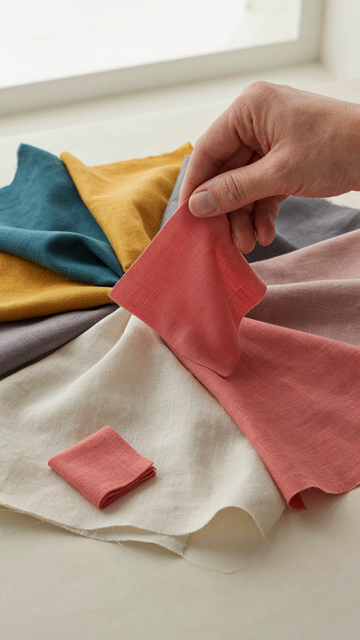 Hand pinching a synthetic fabric, showing its ability to recover shape.