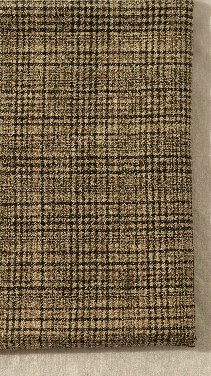 Classic houndstooth patterned fabric, showing enduring quality.