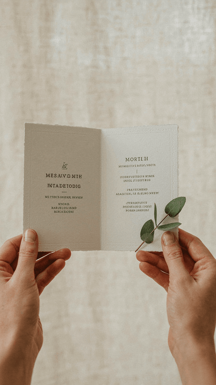 Formal wedding invitation shows Black Tie Optional for a 10 AM ceremony.