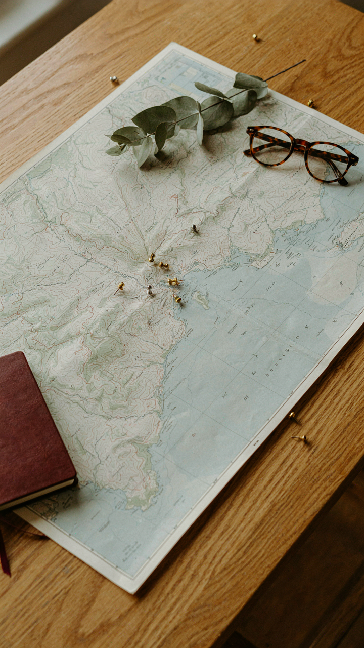 A map with pins marking different locations and wealth profiles.