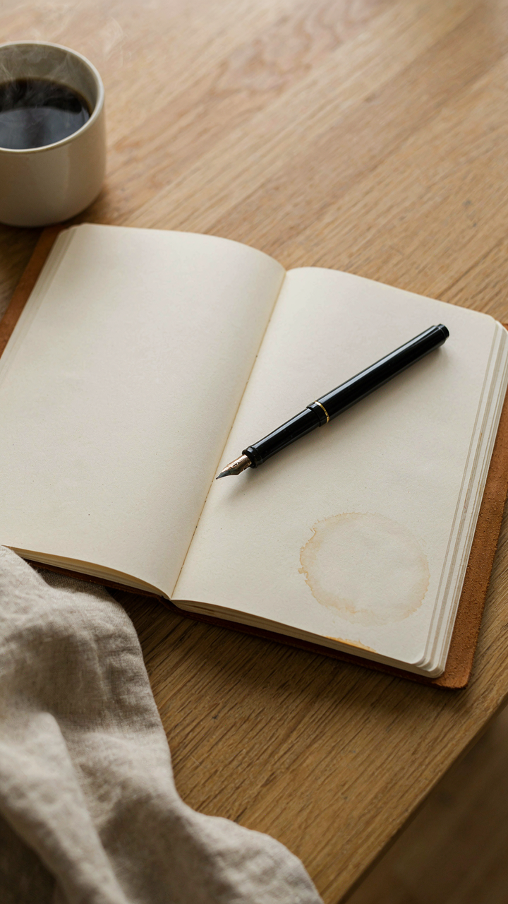 A travel journal with handwritten notes about fabric performance and comfort during a trip.