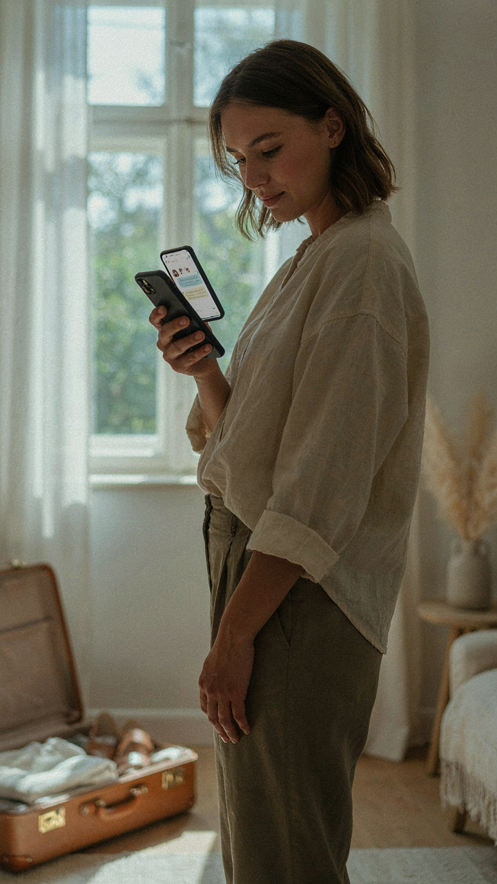A person texting the wedding couple for itinerary details.