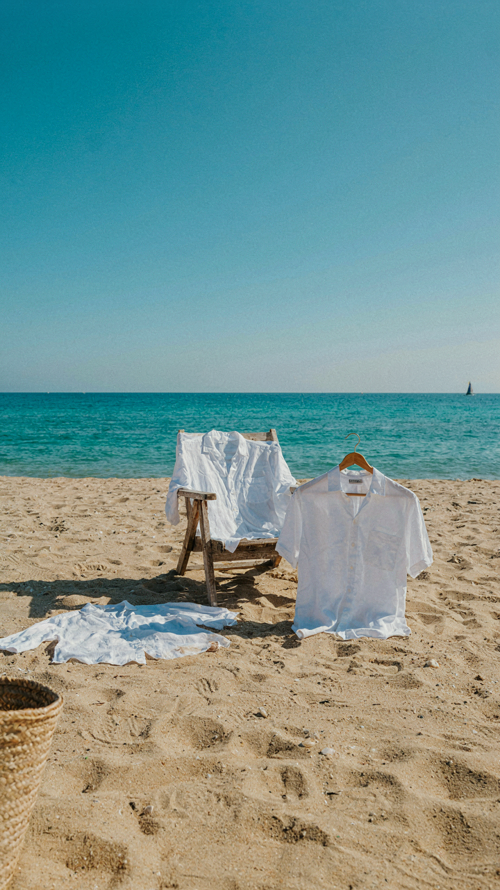 One linen shirt shown in three different ways for a Greece capsule wardrobe.