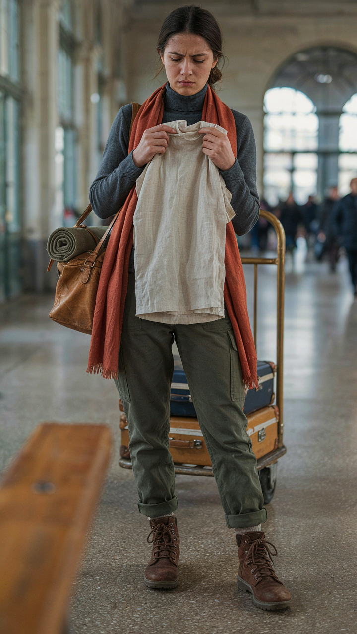A traveler struggles to adapt a capsule wardrobe to unexpected weather.