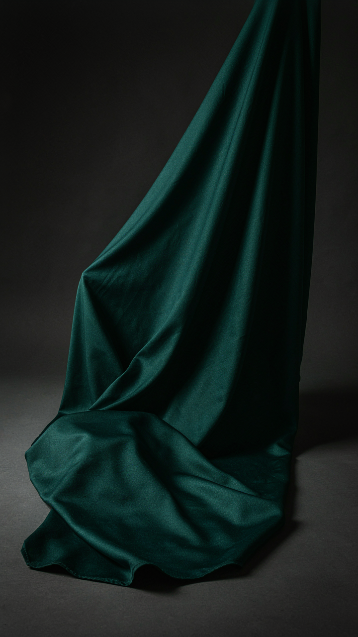 Silk fabric drapes elegantly, showing its natural sheen and form.